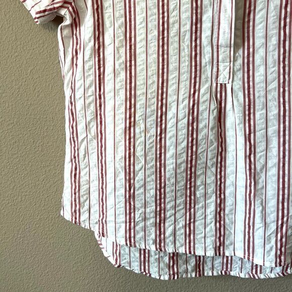 L. L. Bean Striped Half Button Front Top - Picture 4 of 8